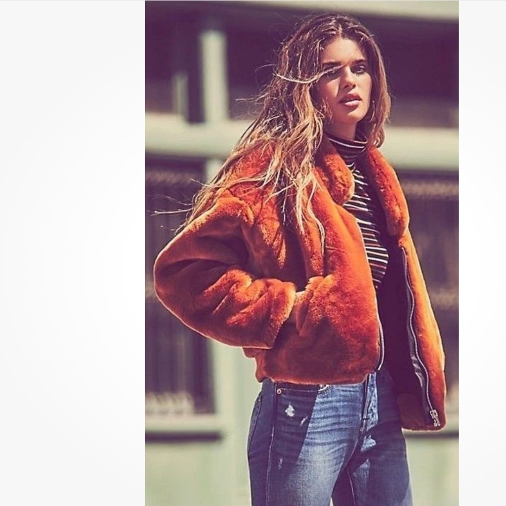 free People Revolve Terry Bomber jacket in Terracota SOLD OUT size XS